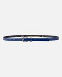 MADE TO ORDER Ariane│Skinny Leather Belt with Antique Silver Horseshoe Buckle