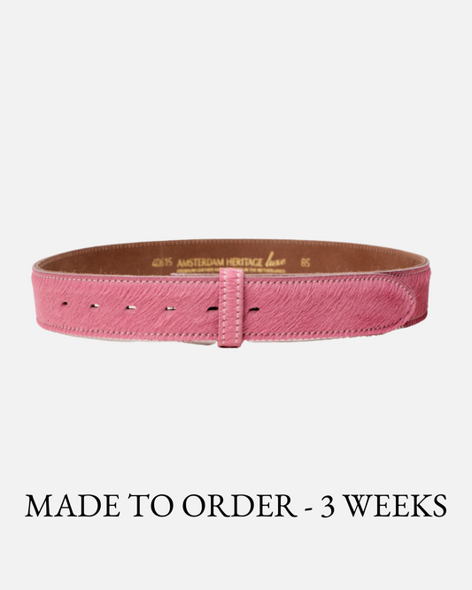 Amalia | Lanière de ceinture en cuir de vachette rose