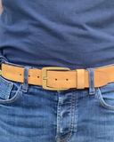 40040 Robyn | Ceinture En Cuir Classique Avec Boucle Dorée Vintage Pour Jeans